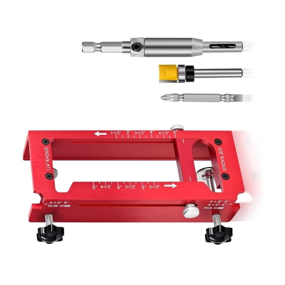 YIEMEEN Door Hinge Jigs, Mortiser, Router Jigs, Template, Installation Kit, for 2.5''-5'' Length & 1/4''-5/8'' Thickness
