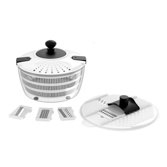 YIEMEEN Double Chamber Turn Dryer Hand Operated 4L Capacity Kitchen Tool For Vegetables Fruits