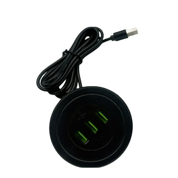 YIEMEEN Double USB Desk Recessed Power Socket 3 Port USB Socket Desk Charging Adapter