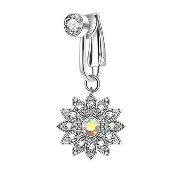 YIEMEEN Easy to Wear Navel Ring Stylish No Piercing Belly Button Clip for Sensitive Skin