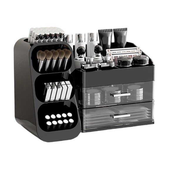 YIEMEEN Efficient Makeup Storage Solution With Compartments for Cosmetics Transparent ABS Box Practical Compact Display Case