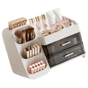 YIEMEEN Efficient Makeup Storage Solution With Compartments for Cosmetics Transparent ABS Box Practical Compact Display Case