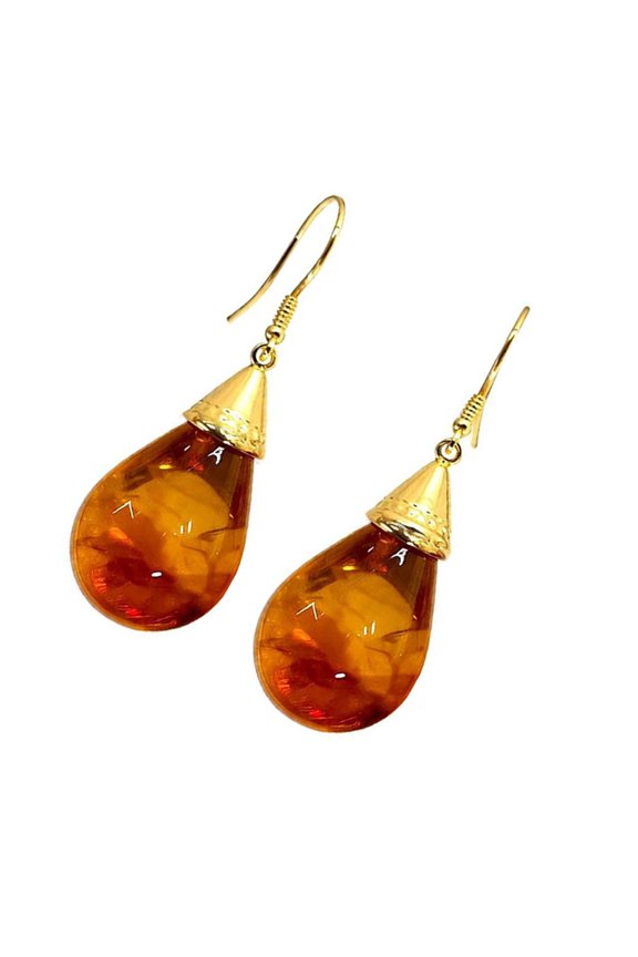 YIEMEEN Elegant Brown Dangle Earrings Lightweight Resin Design Perfect For Any Occasion
