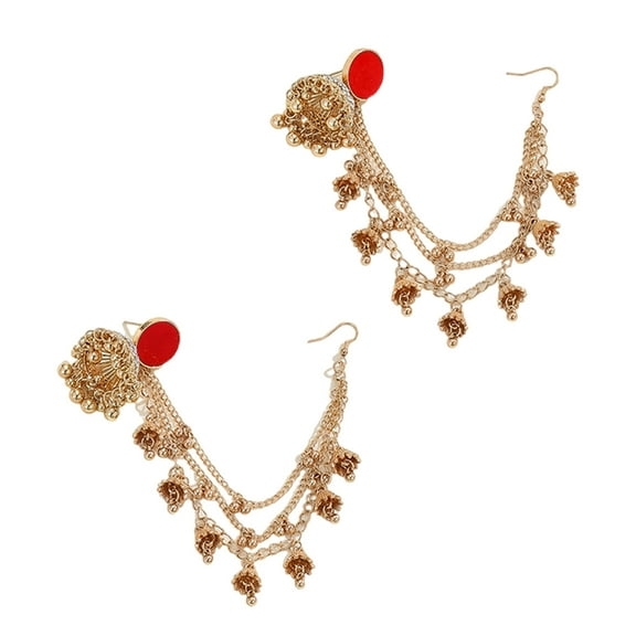 YIEMEEN Elegant Indian Style Bridal Earrings with Rhinestones Ethnic Tribe Ear Rings