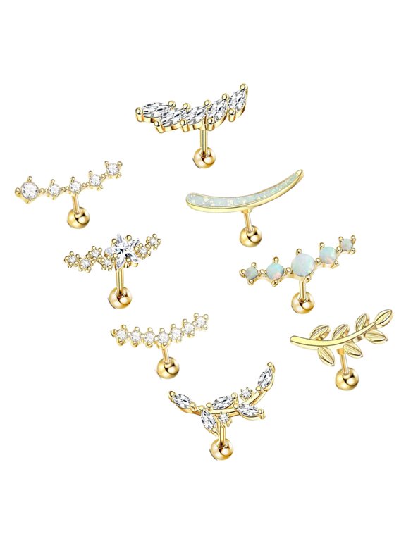 YIEMEEN Elegant Phase Ear Bone Studs Stainless Steel Materials Gothic Accessory