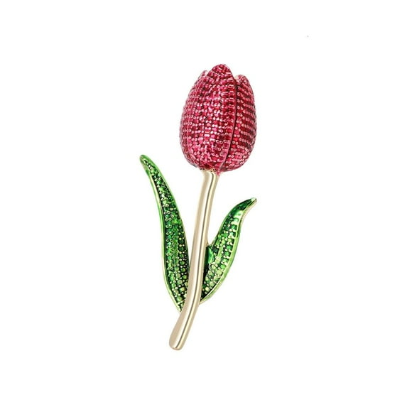 YIEMEEN Elegant Vintage Tulips Enamel Brooch For Women Alloy Art Jewelry Nature Inspired Accessory For Shawl Or Bag Decoration