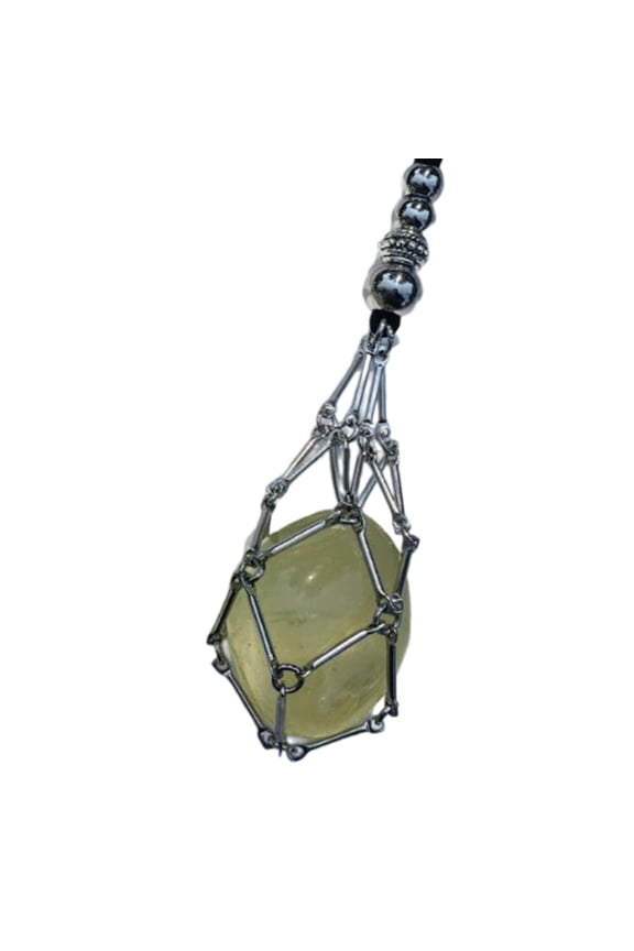 YIEMEEN Empty Crystal Stone Holder Necklace Cord Adjustable Natural Crystal Cage Necklace Chain Mesh Pendant Necklace Gifts