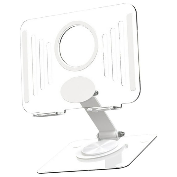 YIEMEEN Ergonomic Tablet Holder , Clear Acrylic Stand With Solid Carbon Steel Rod,Foldable Tablet Stand Wide Compatibility
