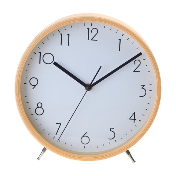 YIEMEEN European Wooden Analog Desktops Clock Decorative Clock Easy Reads Quiet Tabletop Clock Battery Operated for Bedroom Home