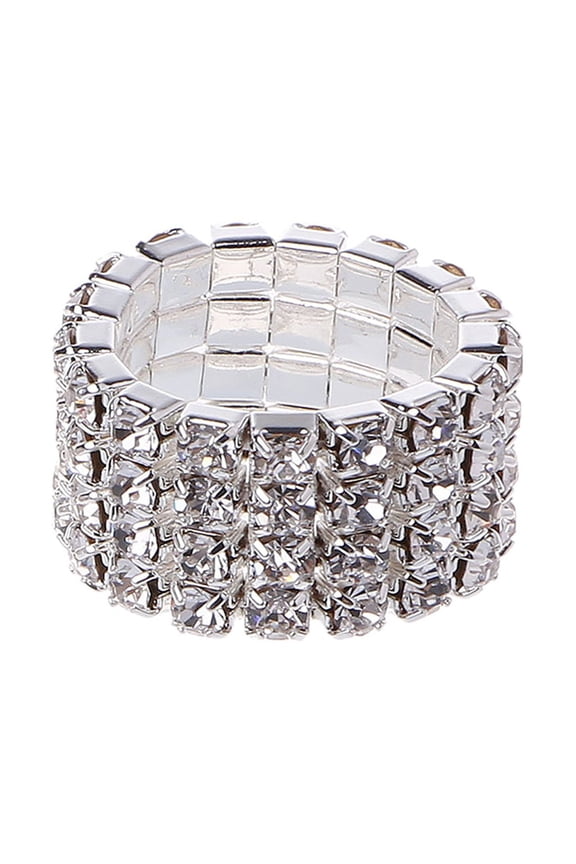 YIEMEEN Exquisite Crystal Inlaid Rings Elastic Stretch Finger Ring Romantic Knuckle Ring