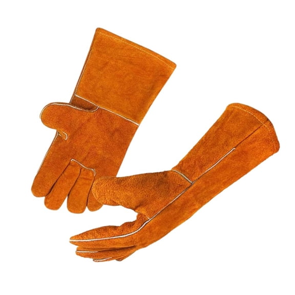 YIEMEEN Extra Long Leather Work Gloves Providing Improved Heat Protection Welder Gloves
