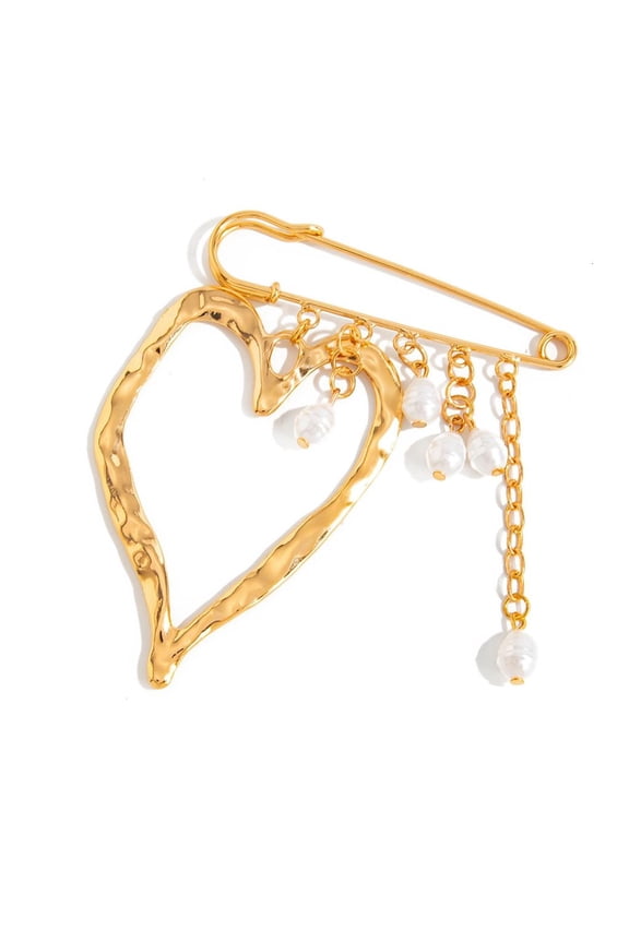 YIEMEEN Fashionable Double Purpose Heart Pin Rust Resistant Jewelry Gift For Loved Ones