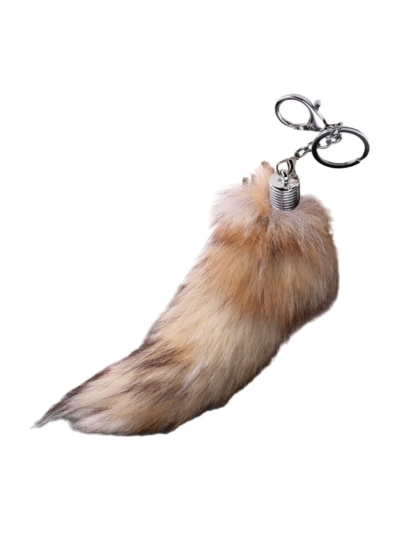 YIEMEEN Fashionable Foxes Tail Key Rings Faux Foxes Tail Keychain Plush Bag Decoration Fashionable Key Chain Accessory