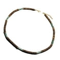 thumbnail image 1 of YIEMEEN Fashionable Necklace With Brown Coconut Shell Wood Beads And Natural Stone Pendant Perfect For Any Occasion, 1 of 11