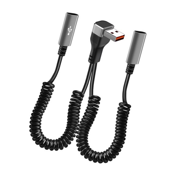 YIEMEEN Fast Speed 480Mbps Data Transfer 66W Quick Charging Wire USB Type C Spring Telescopic Cable for Car Computer