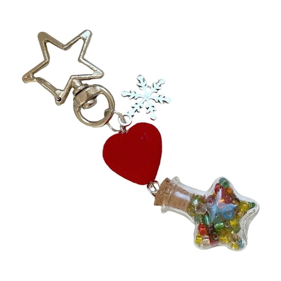 YIEMEEN Festival Snowflake Designs Phone Strap Sturdy Keychain Charm Adds Seasonal Cheer