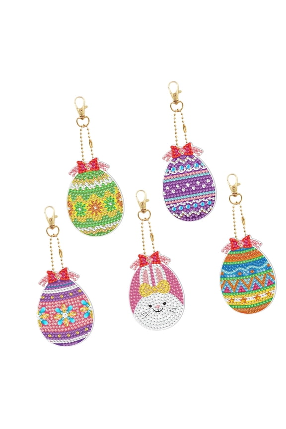 YIEMEEN Festive Acrylic Easter Egg Keychain With Crystals Perfect For Holiday Decorations And Handmade Crafts