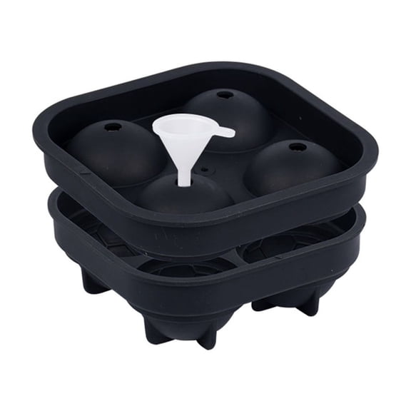 YIEMEEN Flexible Silicone Ice Balls Maker Sports Balls Shape Ice Cubes Mold Reusable Ice Sphere Mold Tray with-Funnel