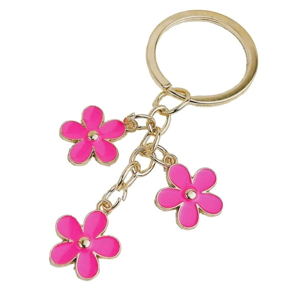 YIEMEEN Floral Keyring Charm Alloy Keychain Multicolor Bag Pendant for Ladies Purse Bags