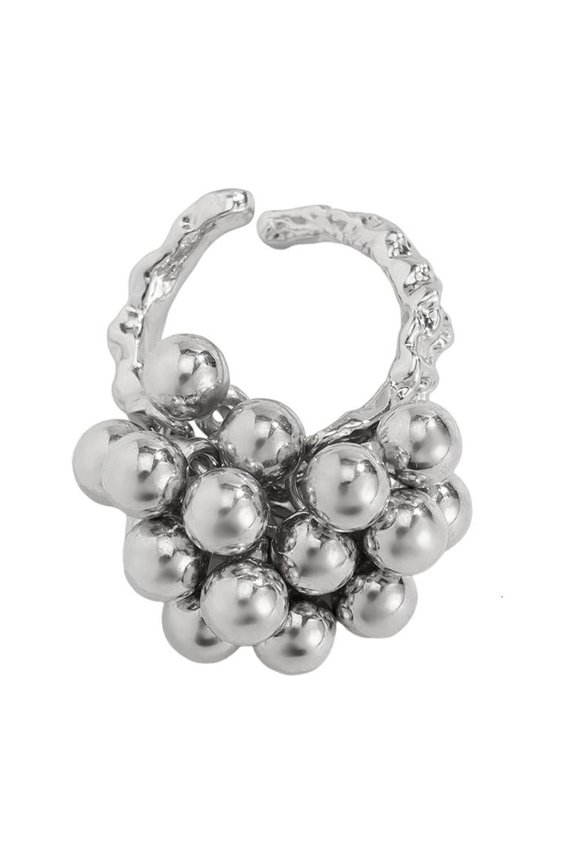 YIEMEEN Geometric Pearls Open Rings Hand Jewelry Crinkle Finger Rings Alloy Texture Suitable for Fashion Enthusiasts Present