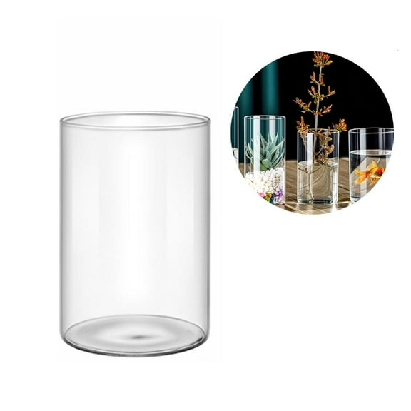 YIEMEEN Glass Cylinders Vase Clear Glass Flower Vase for Arrangement Diameter 2.56"