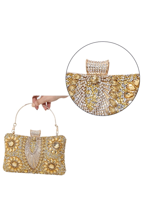 YIEMEEN Glitter Lady Purse Wedding Clutch Handbag for Women Girl Shinning Rhinestone Bag