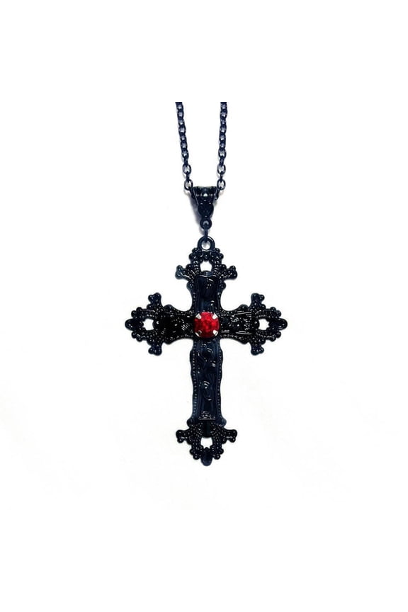 YIEMEEN Gothic Style Cross Necklace Religious Pendant Choker Alloy Material Gothic Cross Necklaces Perfect Gift for Men Woman