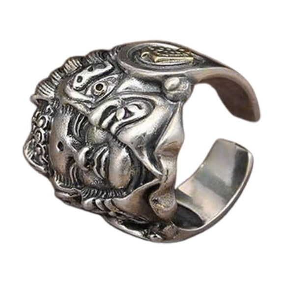 YIEMEEN Gothic Style Open Rings Buddhas and Devil Rings Stylish Jewelry for Lovers