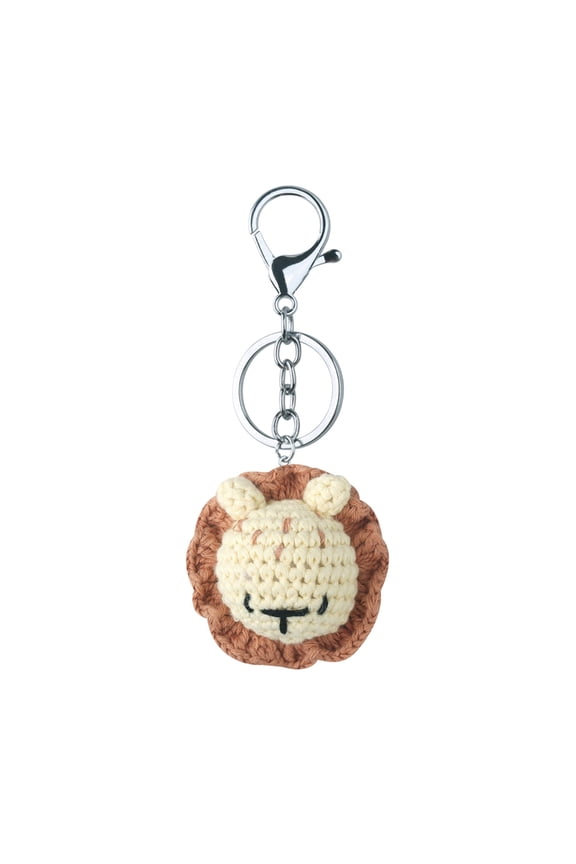 YIEMEEN Handmade Knitted Keychain Keyring Cute Head Crocheted Pendants for Key Head Crocheted Pendants Car Key Rings Handbag Charm Gift for Women Girls