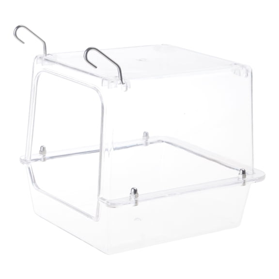 YIEMEEN Hanging Bird Bath Cage Pet Cleaning Cage Accessories Plastic Box Parrot Bathing