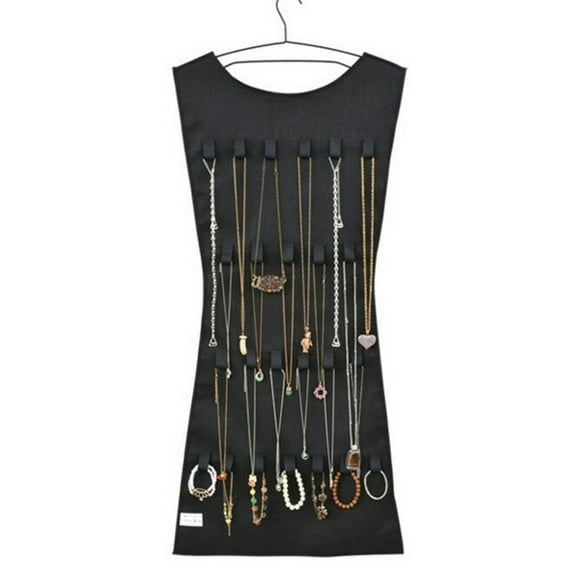 YIEMEEN Hanging Jewelry Organizer with Large Pockets Double-Sided Necklace Earring Bag
