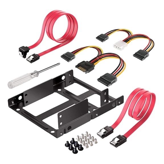 YIEMEEN Hard Drive Bracket for Two 2.5inch SSD Drive in 3.5inch Bay Metal Enclosure