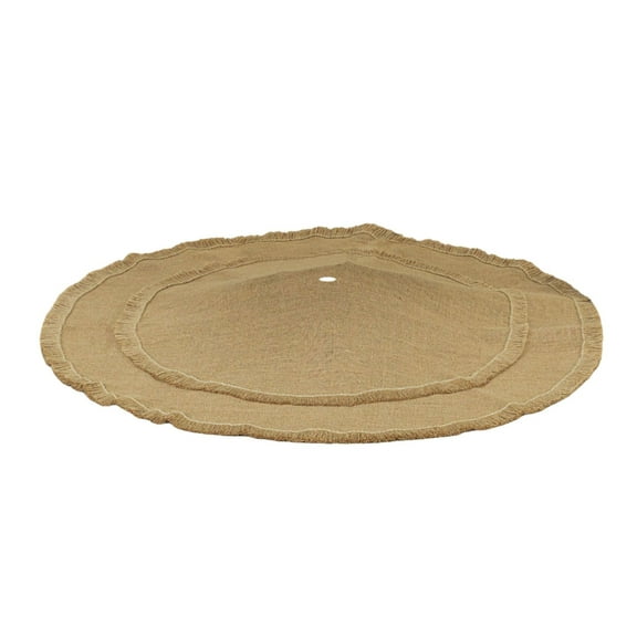 YIEMEEN Holiday Burlap Tree Skirt Built In Tie Secure Fit User friendly 24 36 48 Inch