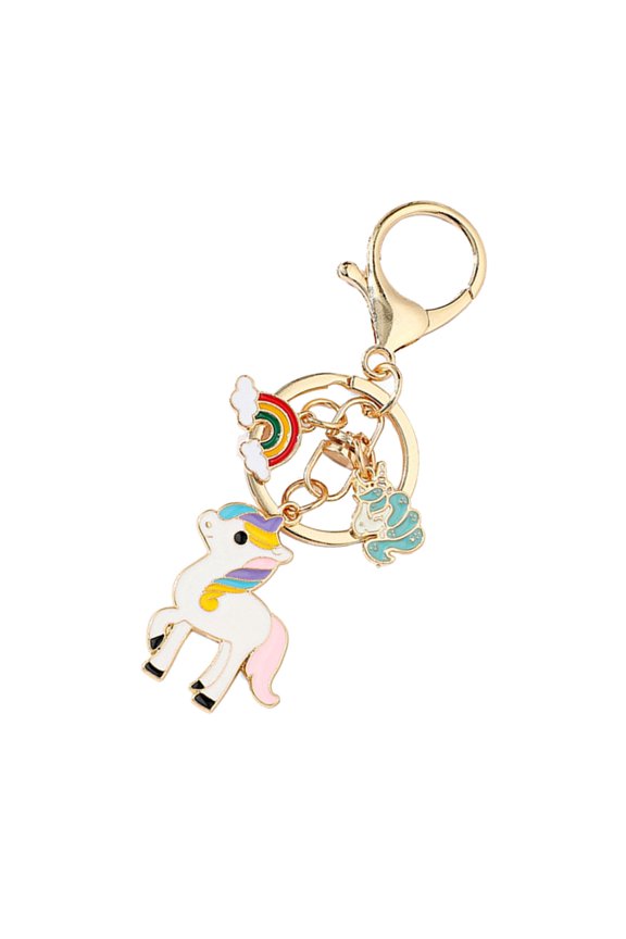 YIEMEEN Horse Metal Keychain for Car Keys Lovely Rainbow Designs