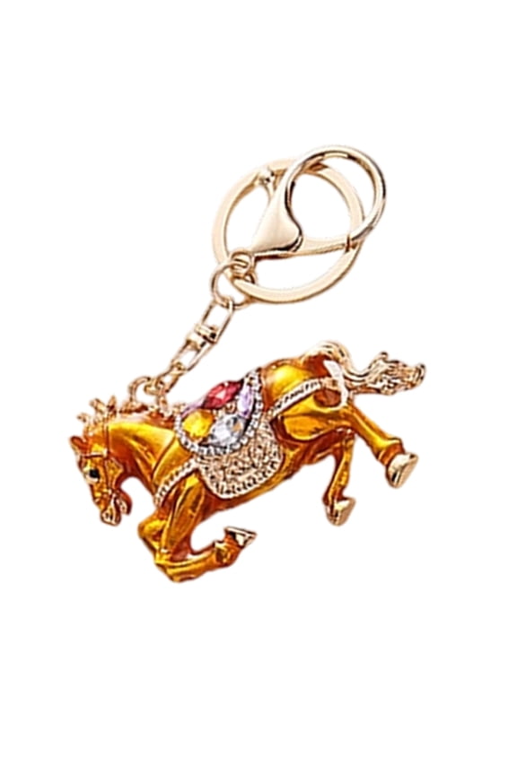 YIEMEEN Ideal Present Horse Keychain Featuring Chinese Zodiacal Art Rhinestones Embellished Design for Special Moment
