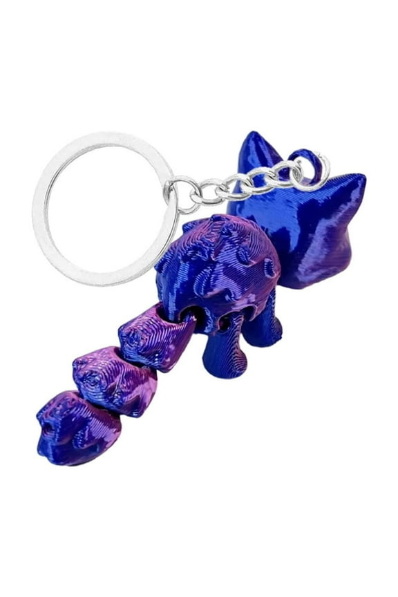 YIEMEEN Innovative 3D Printed Cat Keychain Pendant With Movable Links For Versatility