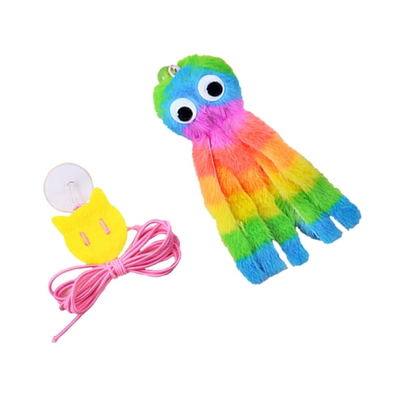 YIEMEEN Interactive Squeaky Plushie Hanging Kitten Toy Safe Pet Training Plaything