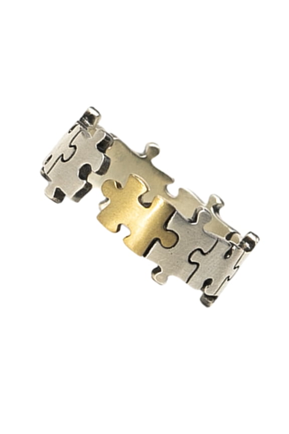 YIEMEEN Intricate Jigsaw Puzzle Rings Unisex Finger Rings Couples Rings Vintage Jewelry
