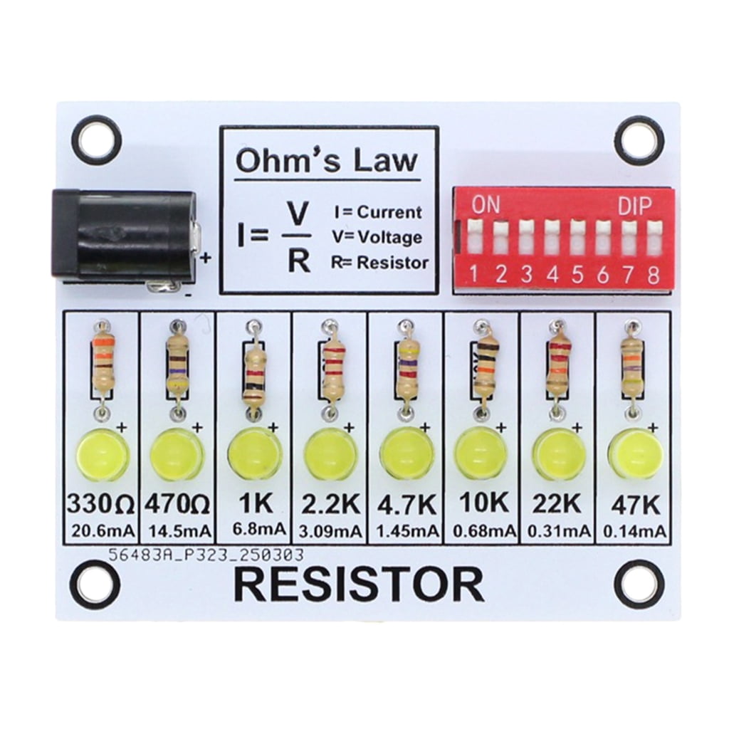 Led Ohms YIEMEEN LED Ohms Law Soldering Practice Kit Resistor Learning Board ...