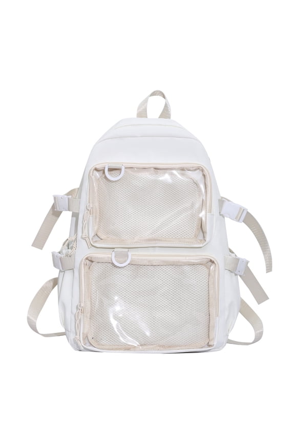 YIEMEEN Large Capacity Backpack Pin Display Transparent Shoulder School Bag Itabag