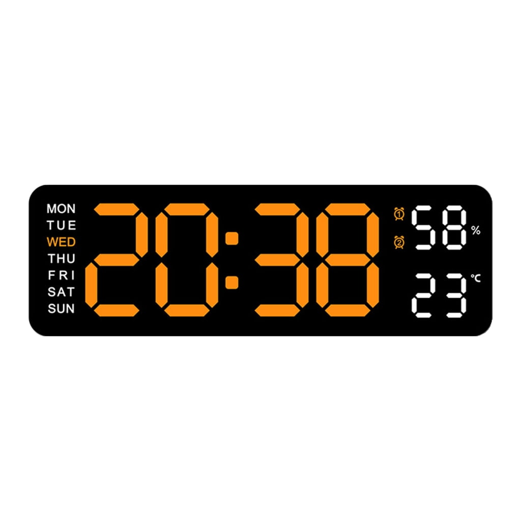 YIEMEEN Large Digital Wall Clock 9Inch LED Alarm Clock Big Screen Calendar Temperature