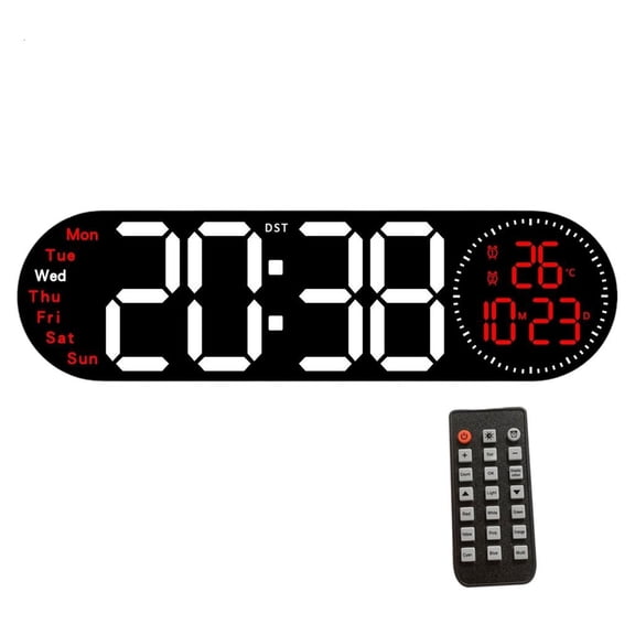 YIEMEEN Large Digital Wall Clock with Remote Control for Living Room and Bedroom Decors