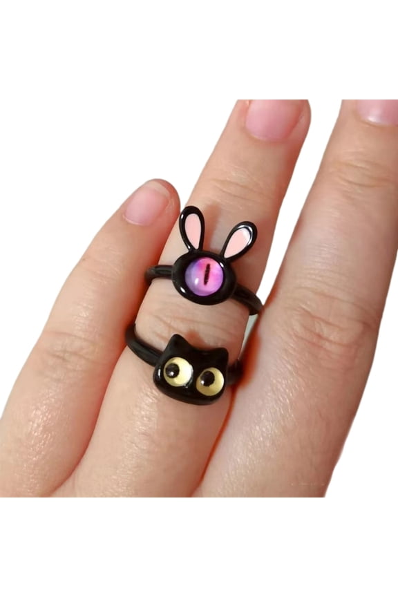 YIEMEEN Little Rings Cute Cat Rings for Women Men Simple Design Wedding