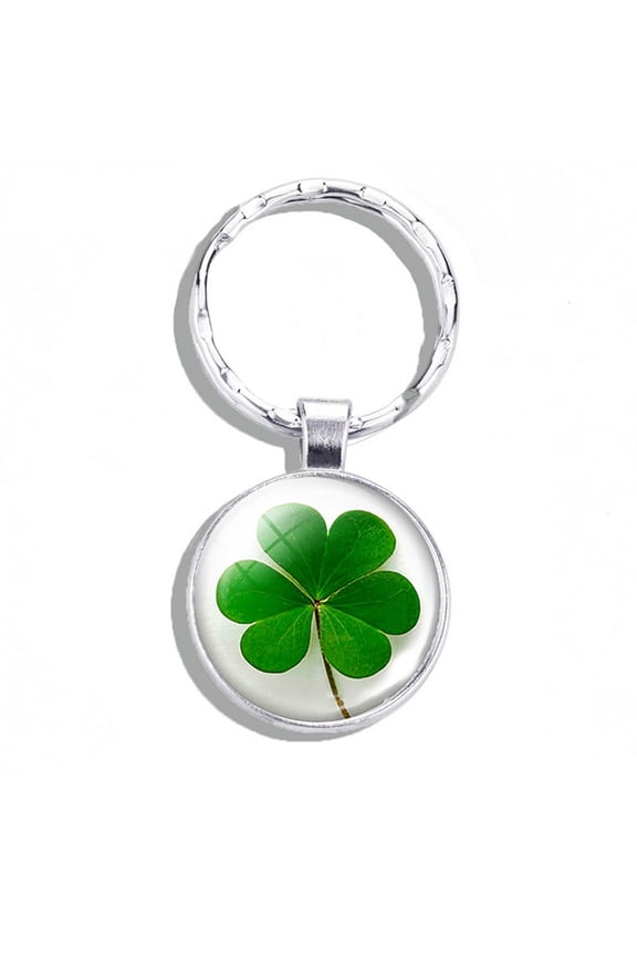 YIEMEEN Lucky Four Leaf Clovers Keychain Crystal Glass Cloverleaf Key Ring Jewelry Gift