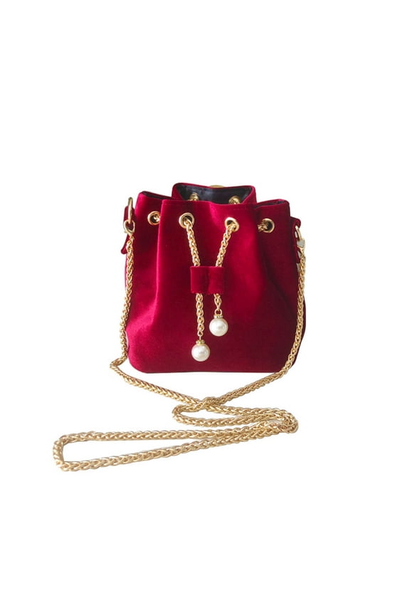 YIEMEEN Luxury Handbags Women Fashion Velvet Shoulder Bag Metal Chain Crossbody Bags Large Capacity Bucket Pouch