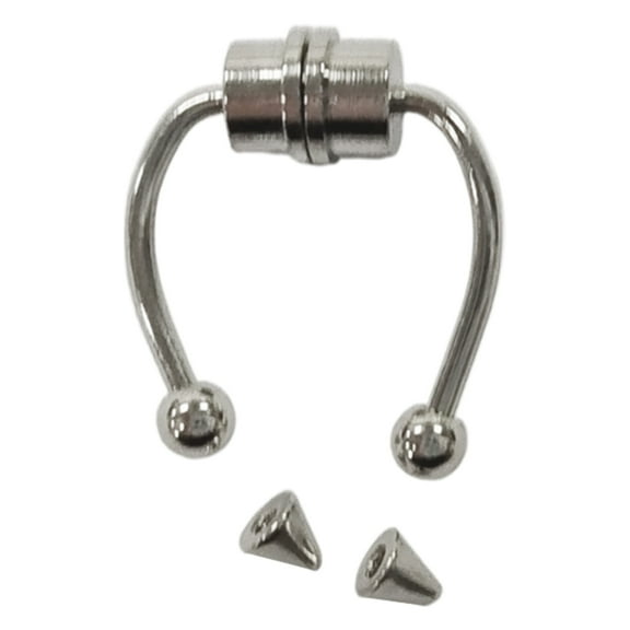 YIEMEEN Magnetic Septum Fake Nose Rings Stainless Steel Horseshoe Nose Ring Hoop Gift