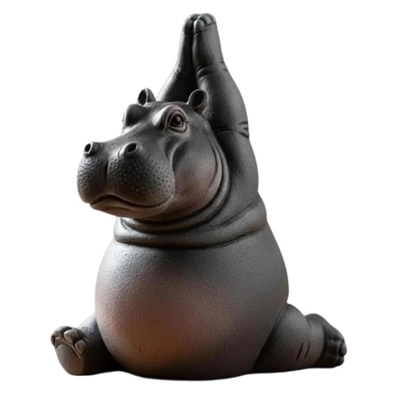 YIEMEEN Meditating Clumsy Hippo Figurine Plastic Art Piece Sculpture Meditations Gift