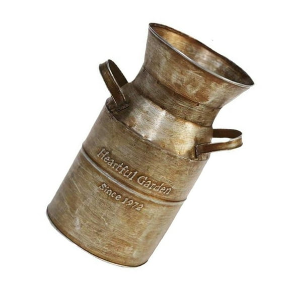 YIEMEEN Metal Milk Can Antique Tin Bucket Flower Vase Garden Backyard Table Decoration