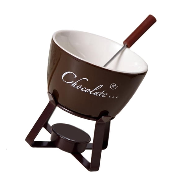 YIEMEEN Mini Ceramic Fondue Pots with Fork Butter Warmers Set Tealight Appetizer Fondue Set