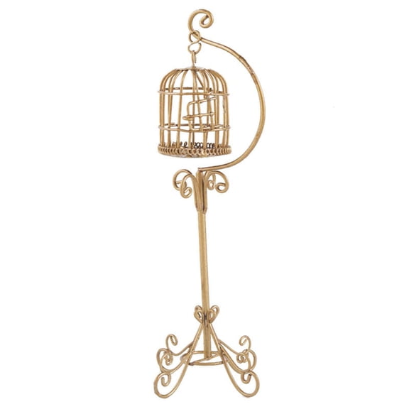 YIEMEEN Mini Metal Bird Cage Model Micro Landscape DIY Birdcage Ornament Crafts for Doll House Girls Dollhouse Decoration Gift